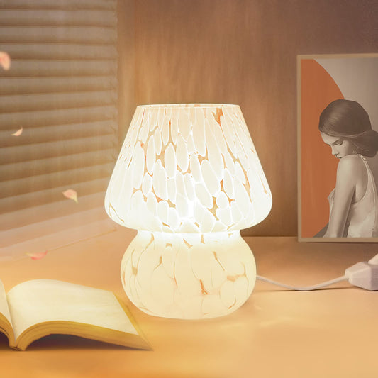 ONEWISH Mushroom Lamp - Small Vintage Bedside Table Lamp