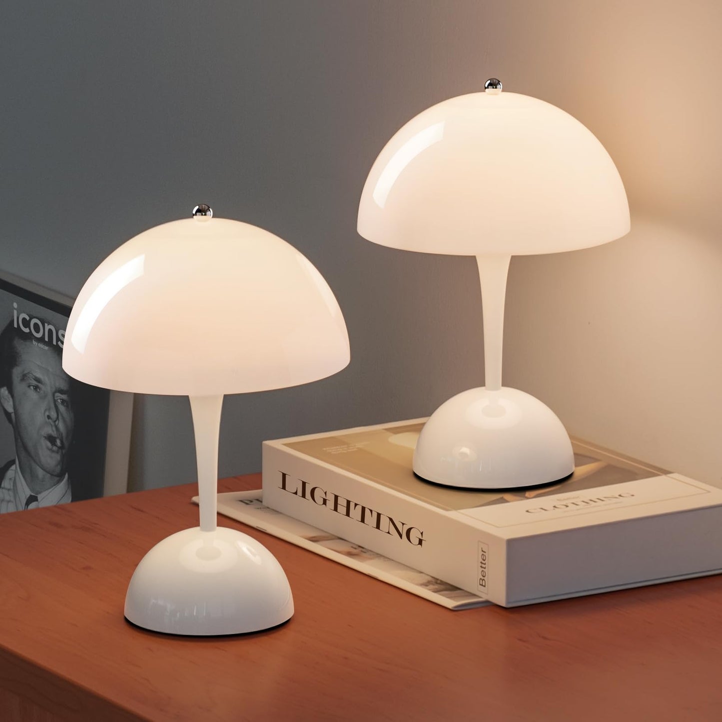 ONEWISH Cordless Table Lamp - Touch Lamp Dimmable, Battery Operated Rechargeable, for Home Outdoor