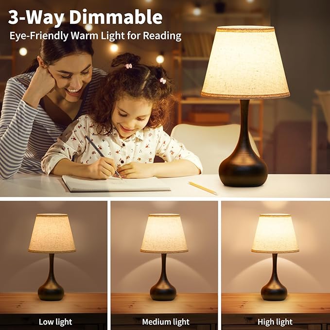 ONEWISH Touch Bedside Lamp for Bedroom